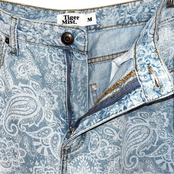 Tiger Mist Stassie Jeans in Paisley Print Wide Leg Medium - Picture 4 of 8